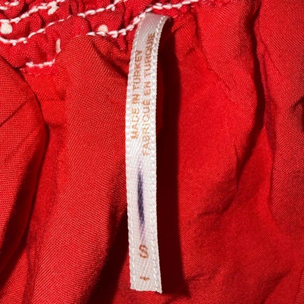 Free People Pretty Dayz Red and White Polka Dot Free Flowing Skirt Size Small - Picture 5 of 5